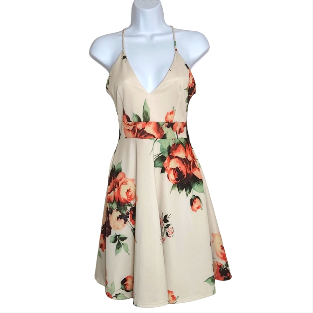 Parvenue Floral Strappy Summer Dress Size Medium